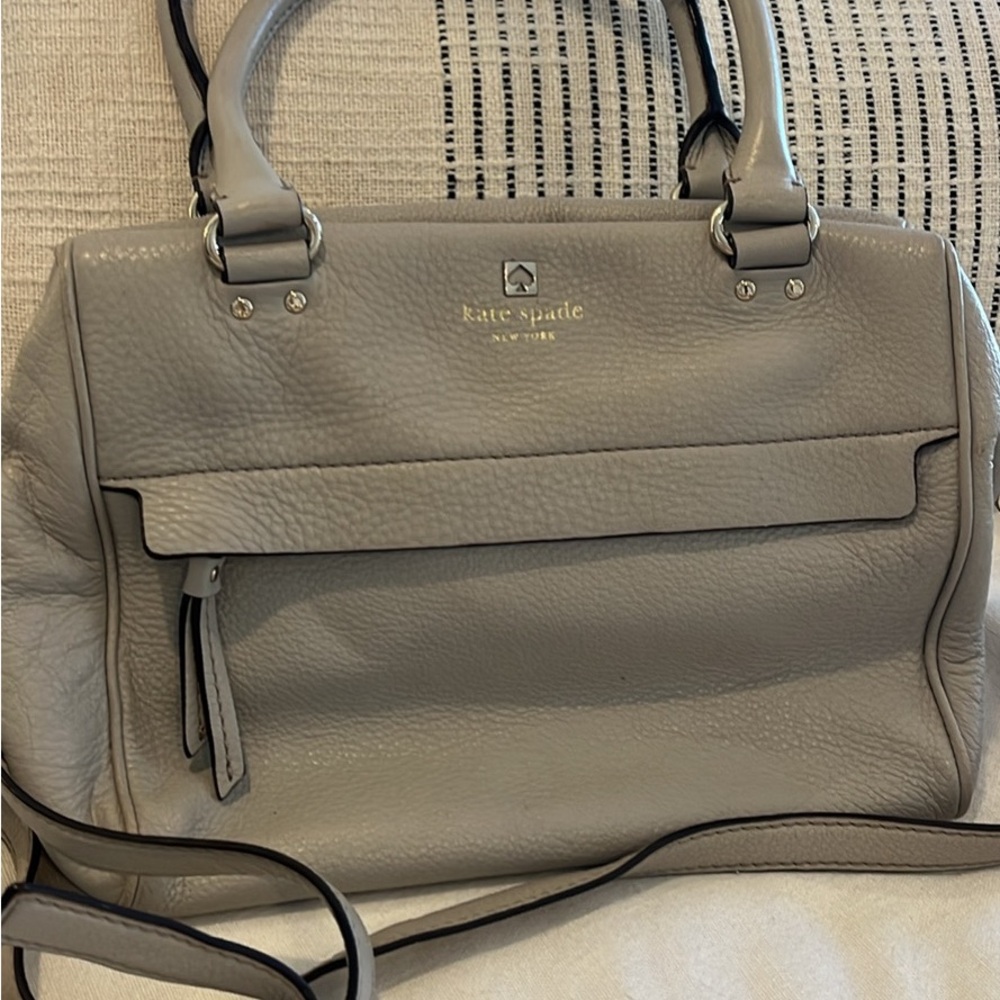Kate Spade Gray Leather Tote Bag